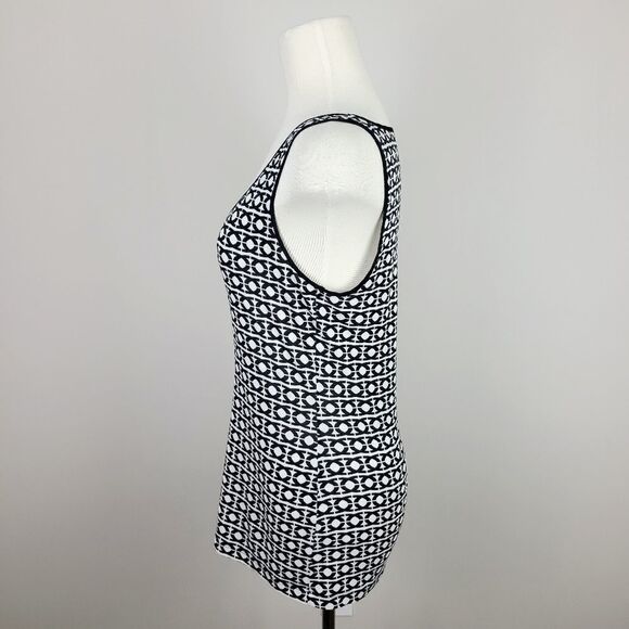 Banana Republic Black & White Geometric Print Tank Top Small - Picture 6 of 16
